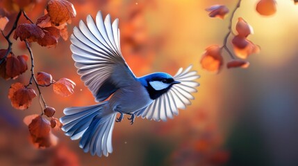 Obraz premium 3D wallpaper design for beautiful bird , ai