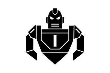 Robot logo icon silhouette vector art illustration