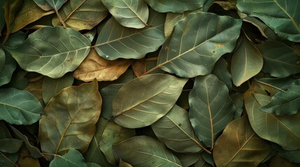 Fototapeta premium Vivid Green Leaves Top View Texture Background