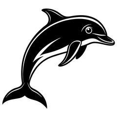 Fototapeta premium Dolphin silhouette Vector SVG