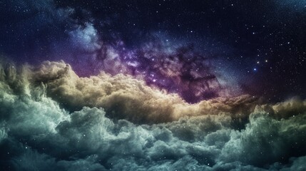 Clouds streak across the Milky Way , ai