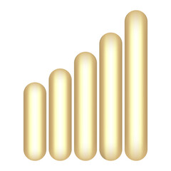 Luxury 5G mobile cellular level symbol isolated transparent background. Gold mobile strength mobile symbol template design. Vector illustration. EPS10