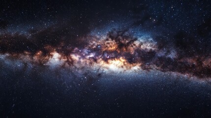 Fototapeta premium Clouds streak across the Milky Way , ai