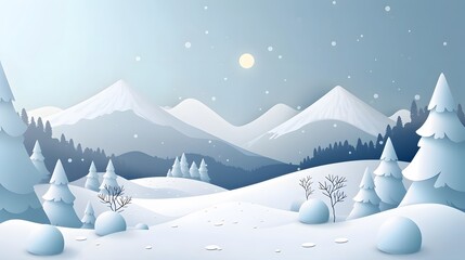 Illustrate a serene snowy mountain landscape using 3D  graphics AI generated illustration