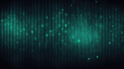 Abstract dark Green digital background with sparkling blue light particles form into lines