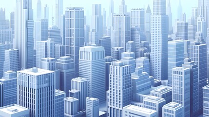 Obraz premium Illustration of a modern 3D cityscape in format AI generated illustration