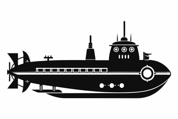 submarine silhouette vector illustration