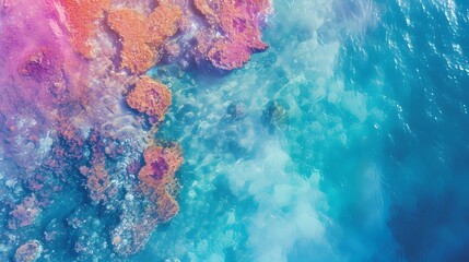 Imagery of a sprawling coral reef in vibrant pastel colors AI generated illustration