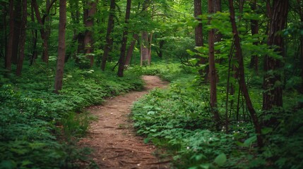 Obraz premium Path Through a Lush Green Forest