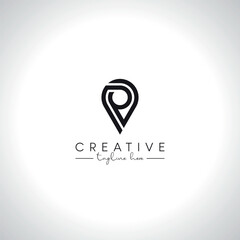 Abstract Modern Location Logo Design. Initial Letter P Logo Vector Symbol.