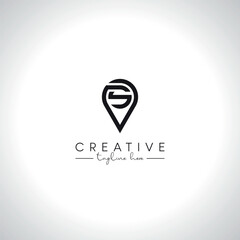 Abstract Modern Location Logo Design. Initial Letter S Logo Vector Symbol.