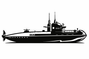 submarine silhouette vector illustration