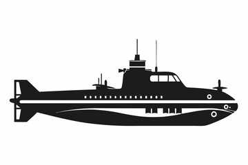 submarine silhouette vector illustration