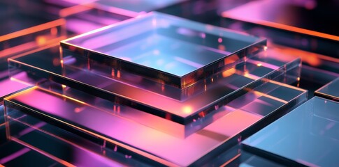 Obraz premium Abstract Glass Design with Vibrant Colors.