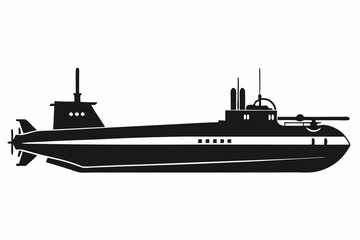 submarine silhouette vector illustration