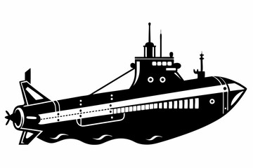 submarine silhouette vector illustration