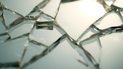 Macro close-up of a fragmented mirror in a minimalistic setting AI generated illustration