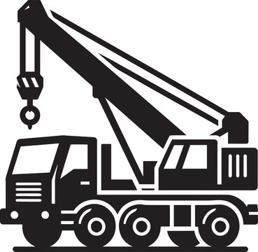 recommend clip art: Crane heavy construction equipment silhouette vector illustration isolated on a white background