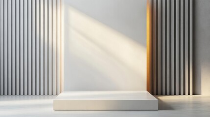 Obraz premium Minimalist 3D podium with gentle lighting and clean lines, modern display, subtle presentation