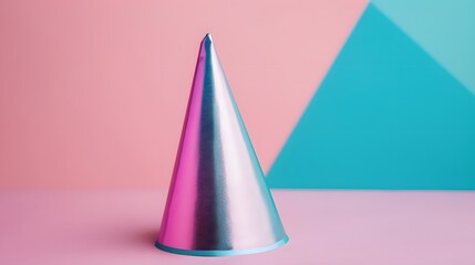 Fototapeta premium Macro perspective of a party hat in a minimalist environment AI generated illustration