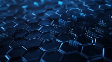 Obraz premium Abstract Blue Hexagon Pattern.