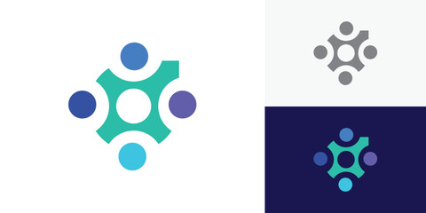 Modern people and community human logo vector design template. People creative logo design concept.