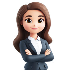 Business woman in a 3d cartoon style.