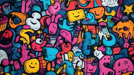 Colorful Doodle Wall