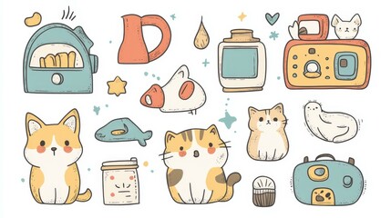 Fototapeta premium Cute Cartoon Animals