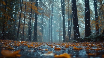 Snowy Forest Path