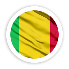 Fototapeta premium Mali Waving Flag with White Rounded Circle Frame 