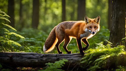 Naklejka premium red fox vulpes