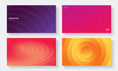 Set of template background design vector. Collection of creative abstract gradient vibrant colorful perspective geometric shape background. Art design for business card, cover, banner, wallpaper.