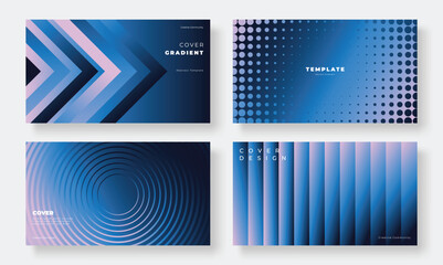 Set of template background design vector. Collection of creative abstract gradient vibrant colorful perspective geometric shape background. Art design for business card, cover, banner, wallpaper.