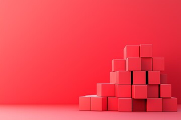 A visually striking arrangement of red blocks against a matching background, ideal for artistic and minimalist projects.