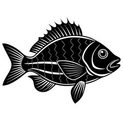 bream fish silhouette Vector SVG