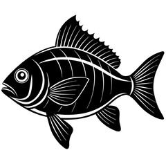bream fish silhouette Vector SVG