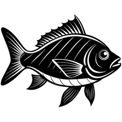 bream fish silhouette Vector SVG