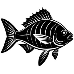 bream fish silhouette Vector SVG