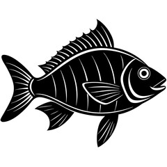 bream fish silhouette Vector SVG