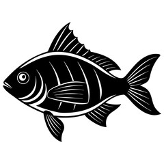 bream fish silhouette Vector SVG