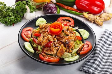 Grilled chicken breast fillet salad