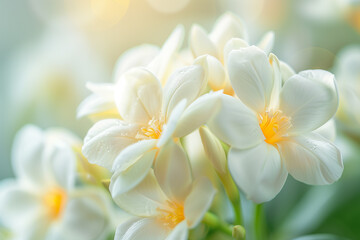 Fototapeta premium A delicate and elegant bouquet of pure white daisies, captured in soft, natural light.