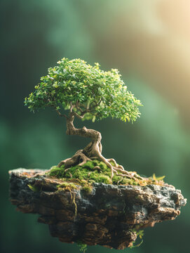 A bonsai tree, a symbol of patience and perseverance, stands tall against the elements. Perfect for personal development, self-help, and time management resources.