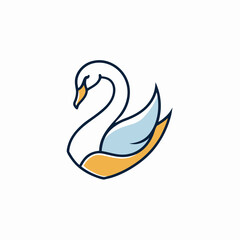 swan on a white background