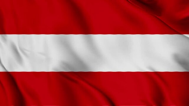 Austria flag seamless loop animation. 3d rendered animation