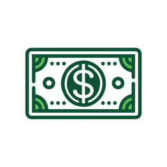 Dollar  note, sign, icon  currency dollar bill symbol vector eps 10.