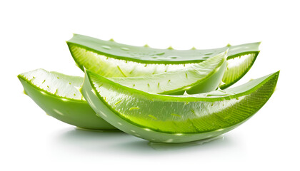 Aloe vera, slice, isolated on white background, clipping path, full depth of field