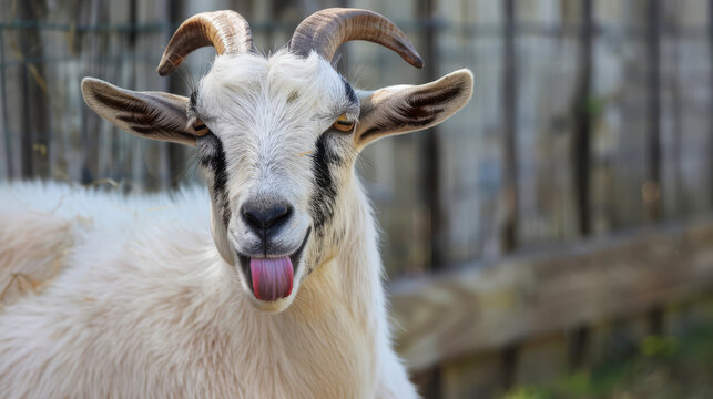 Funny Goat Sticking Out Tongue