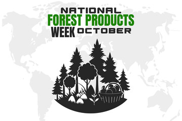 National Forest Products Week Background Nature and Conservation Vector Design